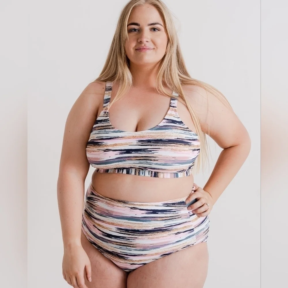 NWT 2XL Set: Athletic Bikini and High Waist Full Coverage Swimsuit